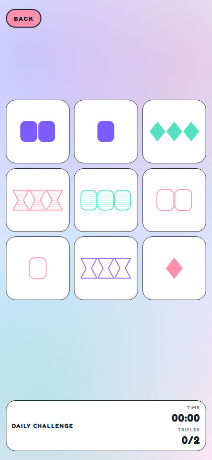 Triples Daily Challenge board
